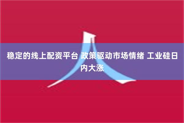 稳定的线上配资平台 政策驱动市场情绪 工业硅日内大涨