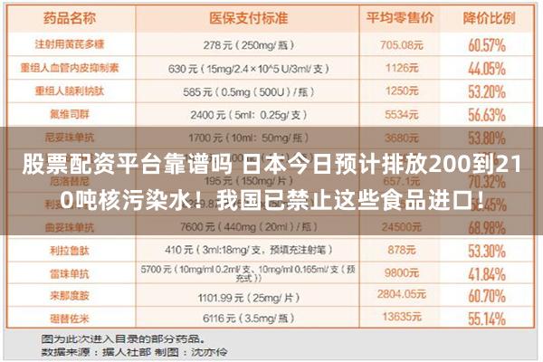 股票配资平台靠谱吗 日本今日预计排放200到210吨核污染水！我国已禁止这些食品进口！