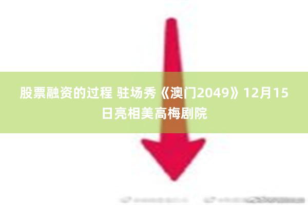 股票融资的过程 驻场秀《澳门2049》12月15日亮相美高梅剧院